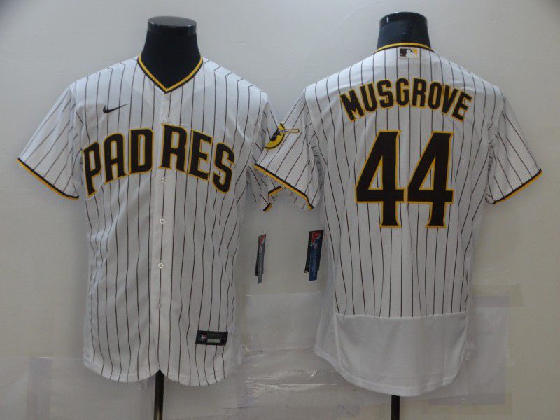 Men San Diego Padres #44 Musgrove White stripe Elite 2021 Nike MLB Jersey->women mlb jersey->Women Jersey